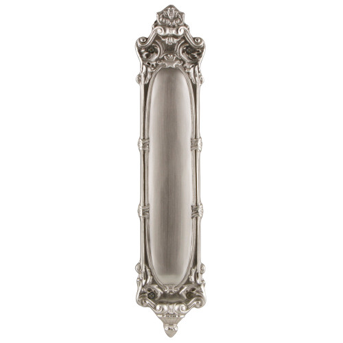 Nostalgic Warehouse 702251: 15-1/4" Louis Pushplate - Satin Nickel