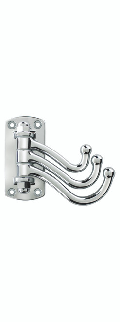 Omnia 215/00.3: Triple Swivel Wall Hook - Polished Brass