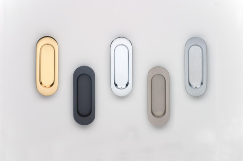 Omnia 652/00.3: 4-3/8" Oval Recessed Door Pull - Polished Brass