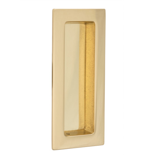 Omnia 653/00.3: 4" Rectangle Recessed Door Pull - Polished Brass