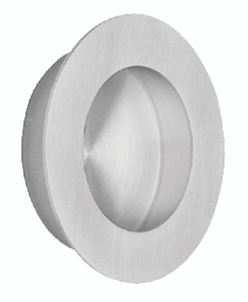 Omnia 7500/65.32D: 2-9/16" Round Recessed Door Pull - Satin Stainless Steel