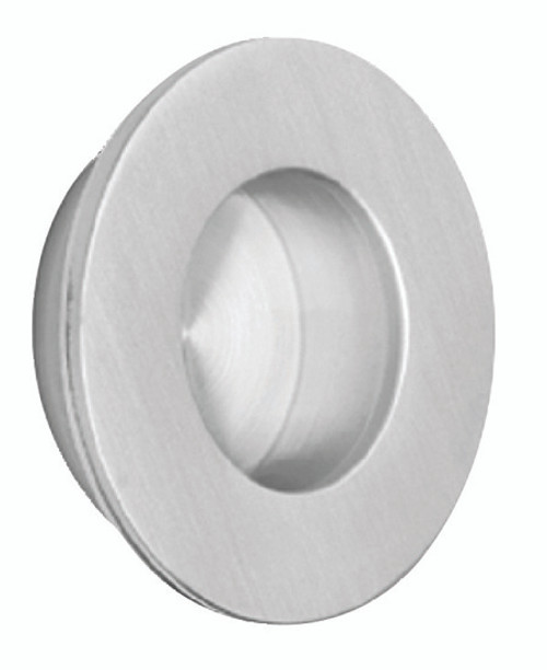 Omnia 7502/35.32D: 1-3/8" Round Recessed Door Pull - Satin Stainless Steel