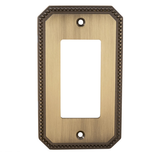 Omnia 8005/S.3: Single Rocker Beaded Switchplate - Polished Brass