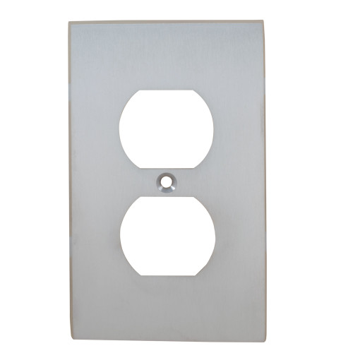 Omnia 8012/R.15: Single Duplex Modern Switchplate - Satin Nickel