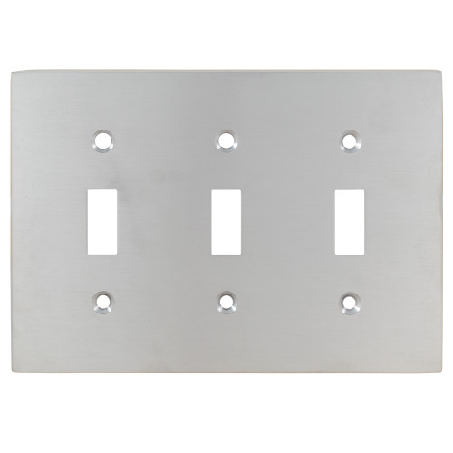 Omnia 8012/T.3: Triple Toggle Modern Switchplate - Polished Brass