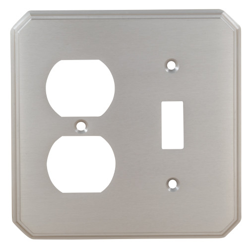 Omnia 8014/C.26: Single Toggle/Single Duplex Traditional Switchplate - Polished Chrome