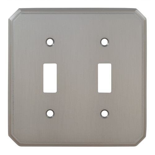 Omnia 8014/D.15: Double Toggle Traditional Switchplate - Satin Nickel