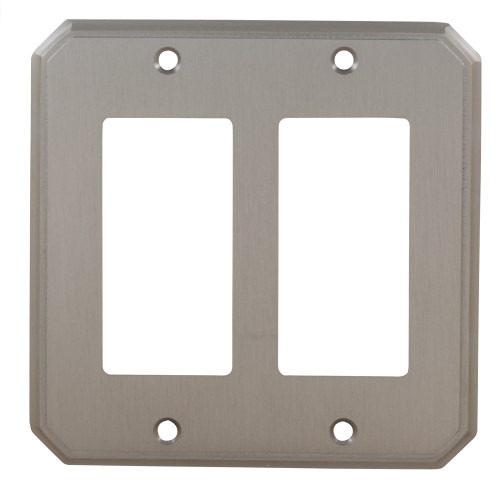 Omnia 8024/D.26D: Double Rocker Traditional Switchplate - Satin Chrome
