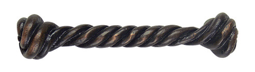 Hawk Hill 440BI: 4-1/4" cc Twist Cabinet Pull - Black Iron