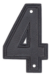 Hawk Hill CN4BI: 4-3/4" Classic Numeral 4 - Black Iron