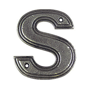 Hawk Hill CLSSP: 4-3/4" Classic Letter S - Satin Pewter