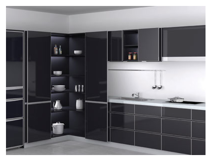 Sugatsune LIN-X800-BL-S: MonoFlat Lateral Door Opening System - Black