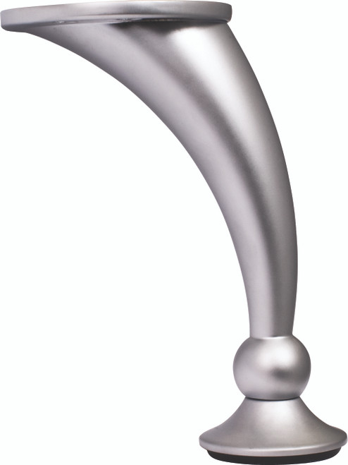 Hardware Resources 89102-DC: Adjustable Round Curved Furniture Leg - Dull Chrome