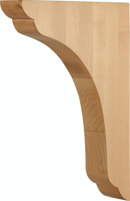 Hardware Resources COR46-3-RW: Scalloped End Corbel - Rubberwood