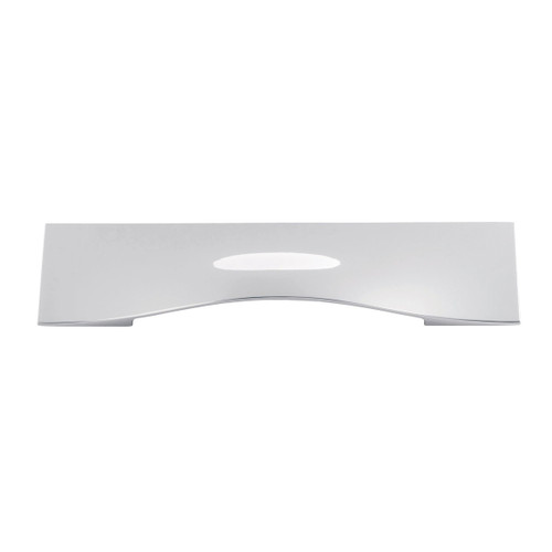 Belwith B077048-14: 128mm cc Emerge Cup Cabinet Pull - Polished Nickel