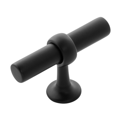 Belwith B077328-MB: 1-1/2" Ostia T-Bar Cabinet Knob - Matte Black
