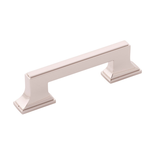 Belwith B077461-14: 3" & 96mm cc Brownstone Cabinet Pull - Polished Nickel