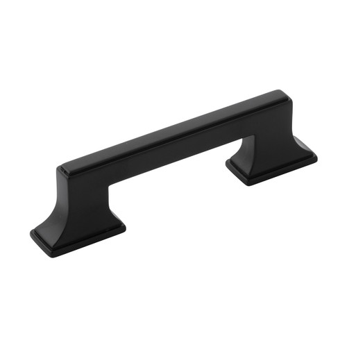 Belwith B077461-MB: 3" & 96mm cc Brownstone Cabinet Pull - Matte Black