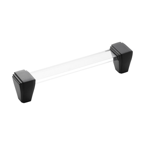 Belwith B077504-MB: 128mm cc Belleclaire Cabinet Pull - Crysacrylic/Matte Black