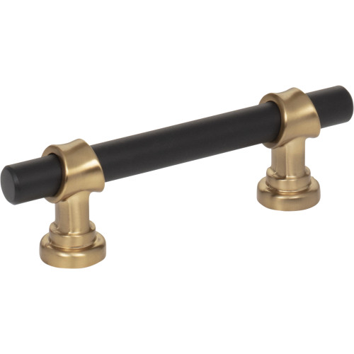 Top Knobs M2700: 3" cc Dakota Bit Cabinet Pull - Flat Black/Honey Bronze