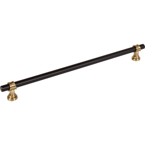 Top Knobs M2764: 12" cc Dakota Bit Cabinet Pull - Flat Black/Honey Bronze