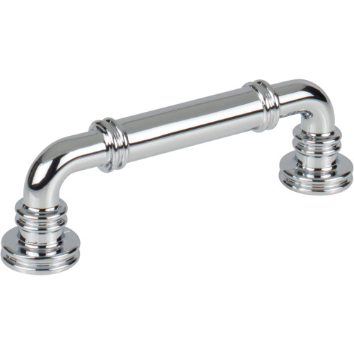 Top Knobs TK3141PC: 3-3/4" cc Cranford D-Handle Cabinet Pull - Polished Chrome