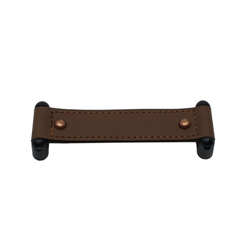 Topex W7020.16010: 160mm cc Dacia Cabinet Pull - Matte Black & Brown Leather