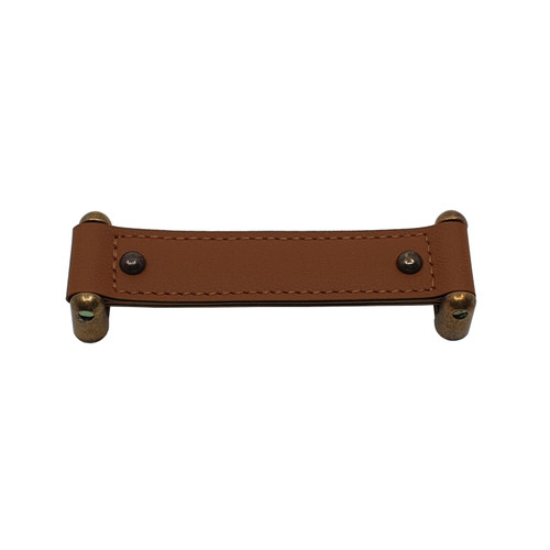 Topex W7020.16020: 160mm cc Dacia Cabinet Pull - Antique Bronze & Light Brown Leather