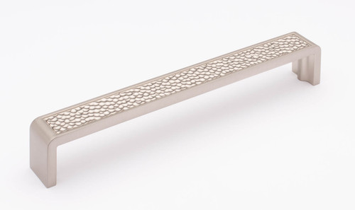 Sietto P-2002-8-SN: 8" cc Hammered Cabinet Pull - Satin Nickel