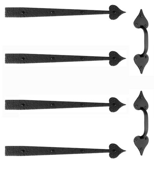 Acorn GAR1A: Heart Garage Door Kit - Black Rough Iron