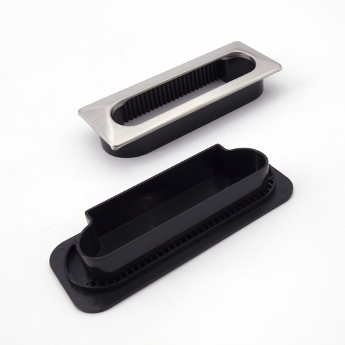 Sugatsune UTA-105BL: 105mm Recessed Pull w/Ventilator - Satin Stainless Steel/Black