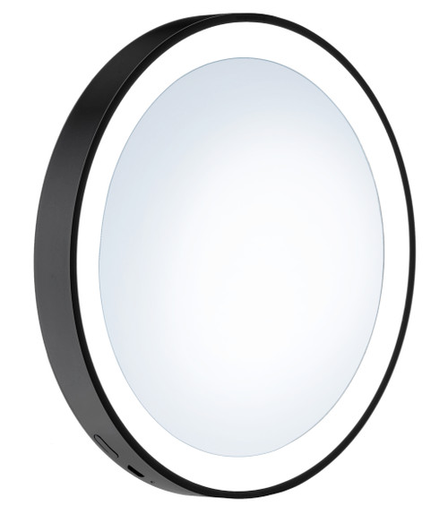 Smedbo FB625: Outline Lite Make-Up Mirror w/Suction Cups & LED Light - Matte Black