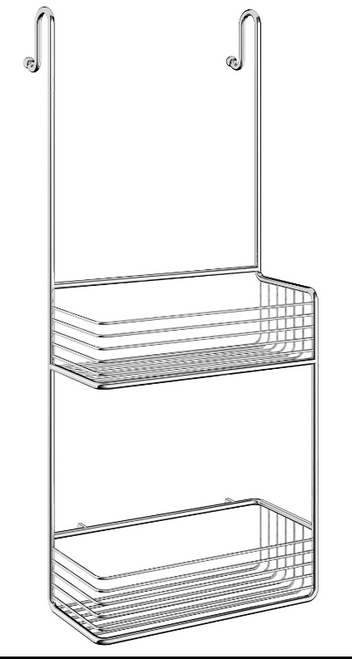 Smedbo Dk1141 Sideline Hanging Double Shower Basket For Glass Polished Chrome