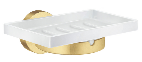 Smedbo HV342P: Home Wall-Mount Soap Dish w/Holder - Brushed Brass
