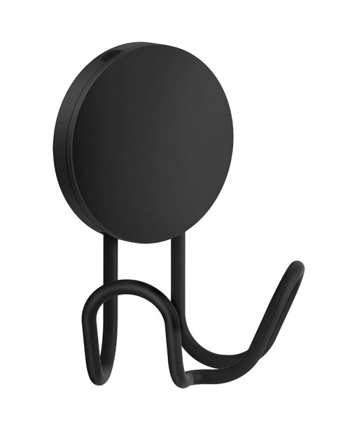 Smedbo BB356: Beslagsboden Wall-Mount Double Wall Hook (self-adhesive) - Matte Black