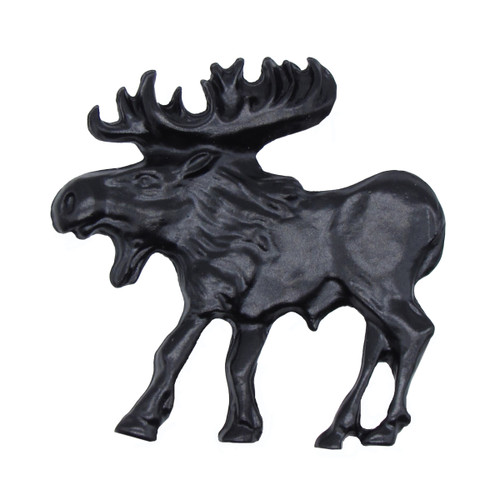Buck Snort KB00002-MTBK: 2-1/8" Walking Moose Cabinet Knob - (left facing) - Matte Black