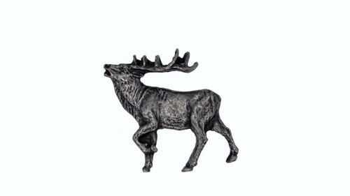 Buck Snort KB00051-5100: 1-7/8" Walking Elk Cabinet Knob - (left facing) - Oxidized Pewter