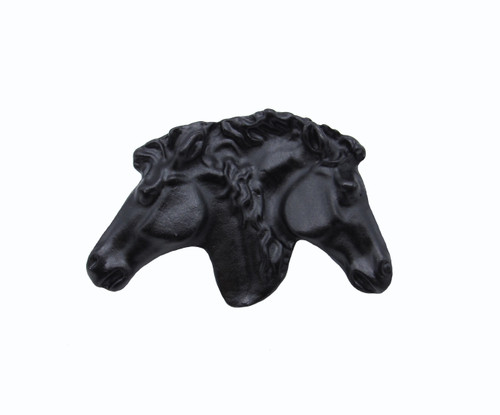 Buck Snort KB00076-MTBK: 1-15/16" Dual Horse Heads Cabinet Knob - Matte Black