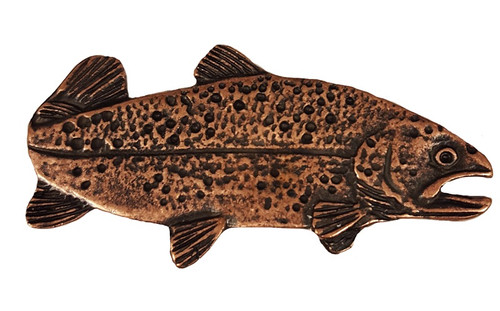 Buck Snort KB00095-2800: 2-13/16" Trout Cabinet Knob - (right facing) - Oxidized Copper