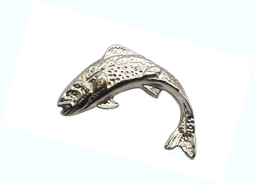 Buck Snort KB00121-0100: 2-3/8" Jumping Trout Cabinet Knob - (left facing) - Nickel