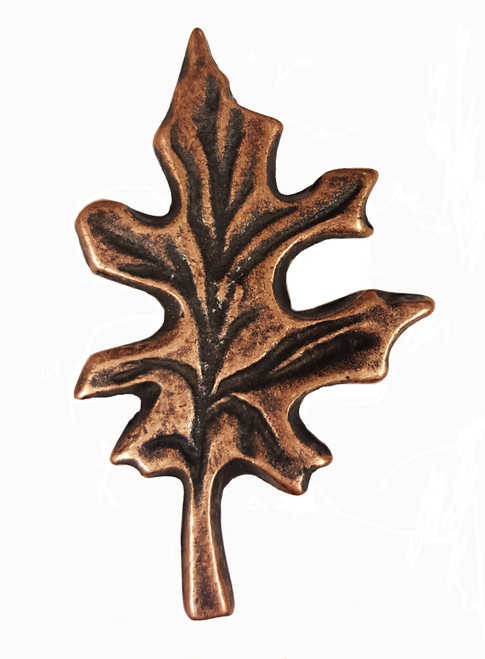 Buck Snort KB00142-2800: 1-3/8" Oak Leaf Cabinet Knob - Oxidized Copper