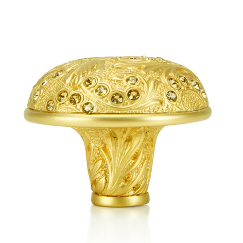 Edgar Bererbi 7718SG: 1-1/2" Glendale Court Cabinet Knob - Satin Gold/Swarovski Crystal
