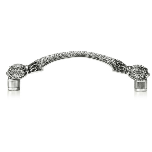 Edgar Bererbi 7751/16: 5" cc Glendale Court Cabinet Pull - Burnished Silver/Swarovski Crystal