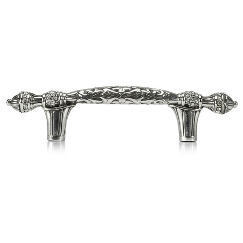 Edgar Bererbi 8306/16: 3" cc Belleview Cabinet Pull - Burnished Silver/Swarovski Crystal