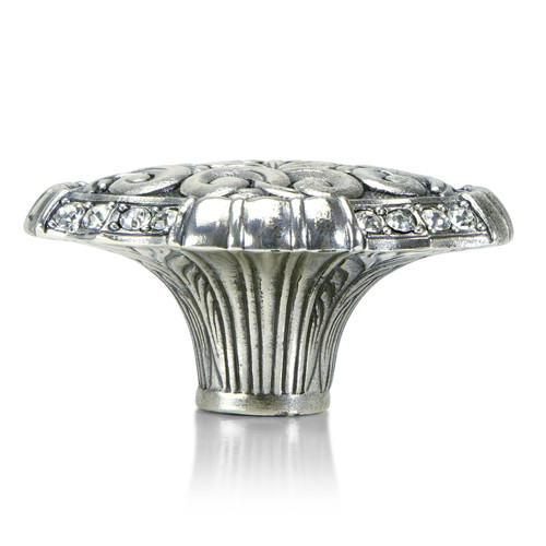 Edgar Bererbi 8311/16: 1-3/4" Belleview Oval Cabinet Knob - Burnished Silver/Swarovski Crystal
