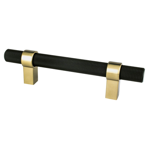 Berenson 5055-455MDB: 96mm cc Radial Reign Cabinet Pull - Matte Black/Modern Brushed Gold
