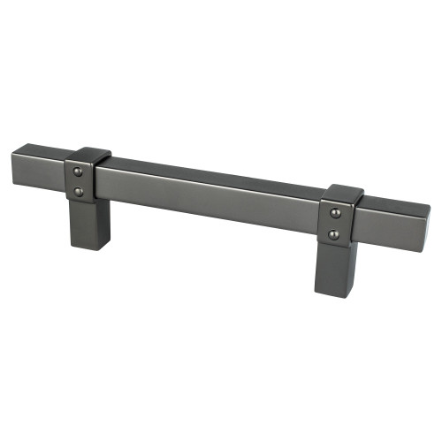Berenson 5097-4SLT: 96mm cc Rivet Rebel Cabinet Pull - Slate