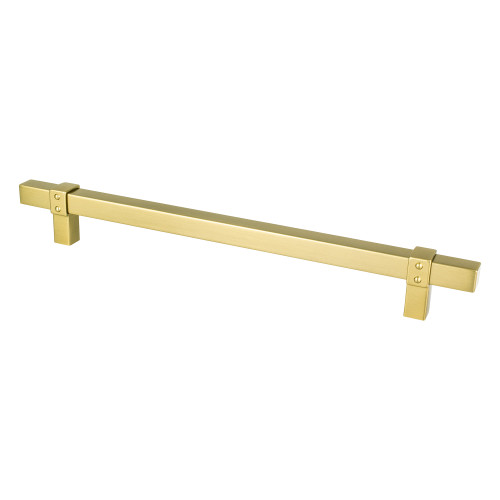Berenson 5106-4MDB: 224mm cc Rivet Rebel Cabinet Pull - Modern Brushed Gold