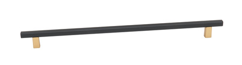 Alno A2805-12-CHP/MB: 12" cc Quadrato Smooth Bar Cabinet Pull - Champagne/Matte Black