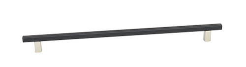 Alno A2805-18-MN/MB: 18" cc Quadrato Smooth Bar Cabinet Pull - Matte Nickel/Matte Black